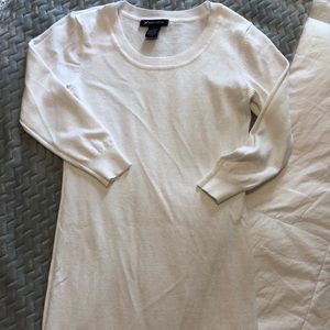 White sweater dress.